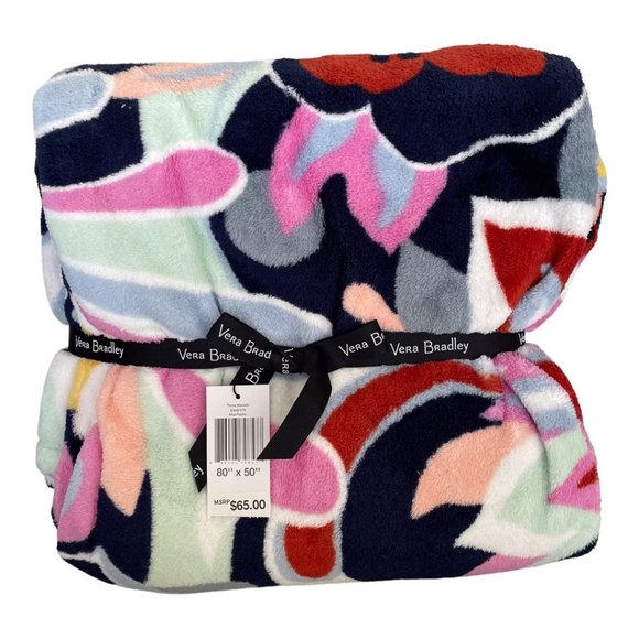 Vera Bradley Mod Paisley Plush Throw Blanket - Picture 2 of 5
